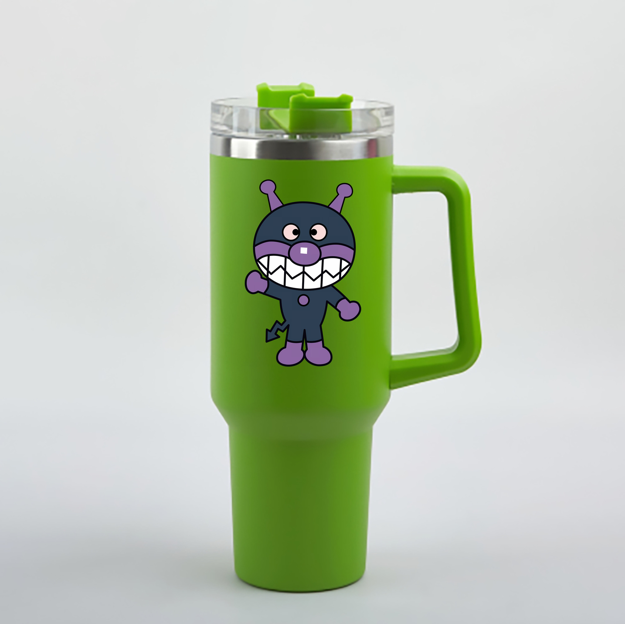 （画像用） アンパンマン Anpanman 1200mL車用タンブラー - クリスタルステッカー（プラスチックストロー付き）